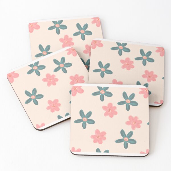Item preview, Colorful cute Flowers - Pink and green flowers - Colorful Floral Pattern - White flowers - Spring Essentials designed and sold by NotUrAverageART.