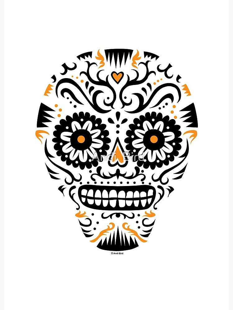 San Francisco Baseball Sugar Skull Art Board Print for Sale by