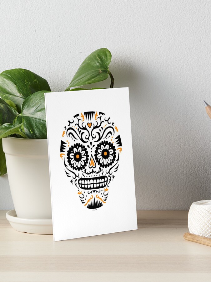 San Francisco Baseball Sugar Skull Art Board Print for Sale by