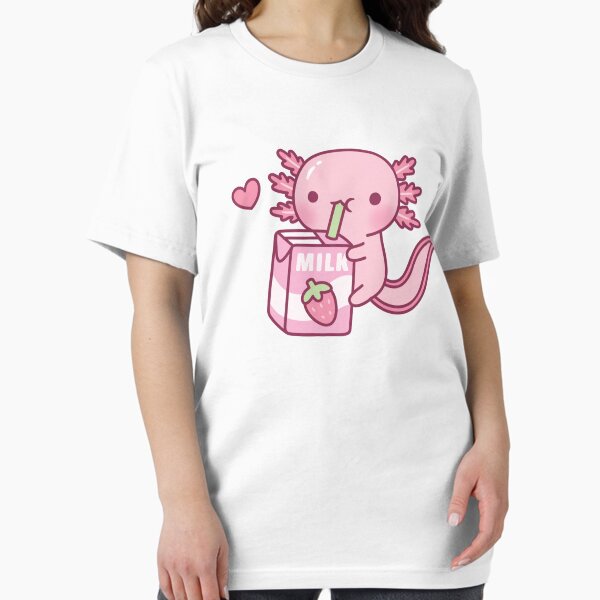 Item preview, Cute Axolotl Loves Strawberry Milk Doodle designed and sold by rustydoodle.