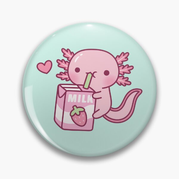Item preview, Cute Axolotl Loves Strawberry Milk Doodle designed and sold by rustydoodle.