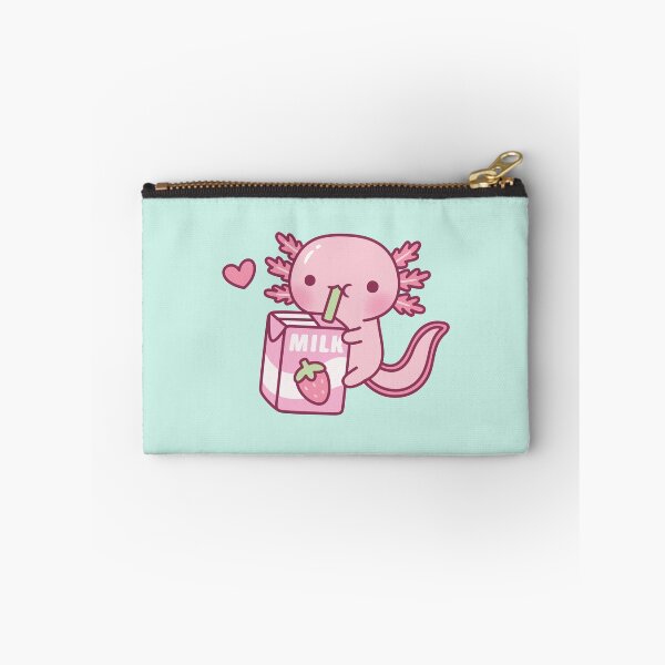 Item preview, Cute Axolotl Loves Strawberry Milk Doodle designed and sold by rustydoodle.