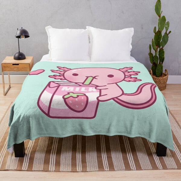 Item preview, Cute Axolotl Loves Strawberry Milk Doodle designed and sold by rustydoodle.