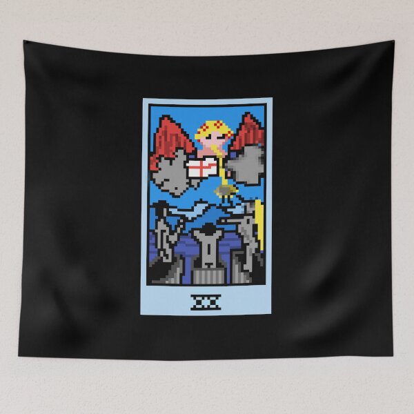 Item preview, Wait, is this pixel art tarot? Black - Major Arcana 'Judgement' (Design for T-shirt, stickers and other accessories) designed and sold by Pixel Waite.