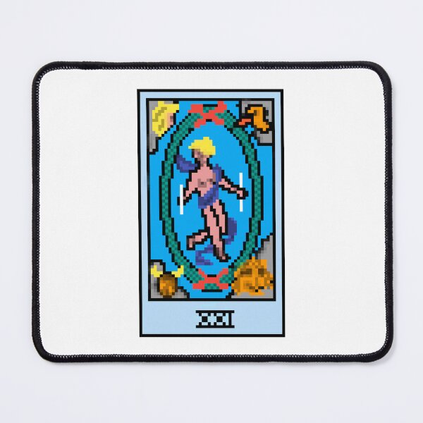 Item preview, Wait, is this pixel art tarot? White - Major Arcana 'The World' (Design for T-shirt, stickers and other accessories) designed and sold by Pixel Waite.