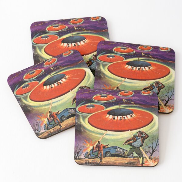 Item preview, UFO FLYING SAUCERS retro comic cover - Vintage Art from 1968 designed and sold by RetroTeeStudio.