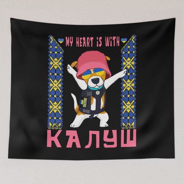 Item preview, Ukrainian Patron Dog stand with Kalush Orchestra and Stefania Ukraine 2022 designed and sold by Aide.