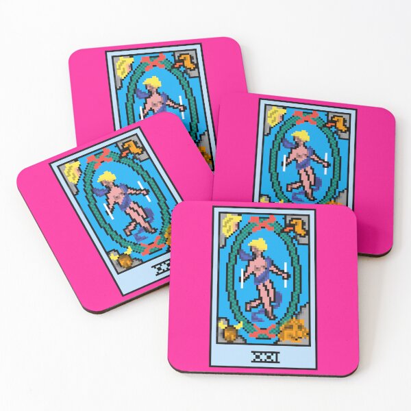 Item preview, Wait, is this pixel art tarot? Pink - Major Arcana 'The World' (Design for T-shirt, stickers and other accessories) designed and sold by Pixel Waite.