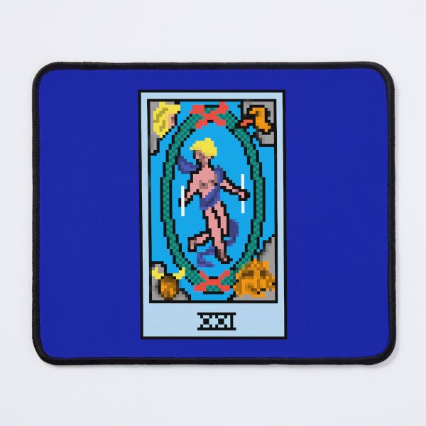 Item preview, Wait, is this pixel art tarot? Blue - Major Arcana 'The World' (Design for T-shirt, stickers and other accessories) designed and sold by Pixel Waite.