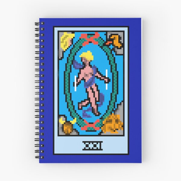 Item preview, Espera, ¿esto es tarot de pixel art? Azul - Arcanos Mayores 'El Mundo' (Diseño para camisetas, pegatinas y otros accesorios) designed and sold by Pixel Waite.