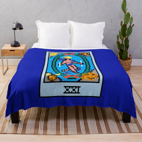 Item preview, Wait, is this pixel art tarot? Blue  - Major Arcana 'The World' (Design for T-shirt, stickers and other accessories) designed and sold by Pixel Waite.
