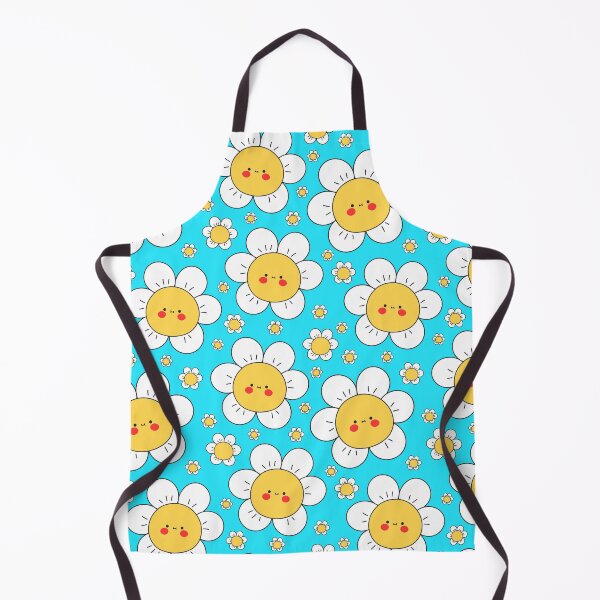 Item preview, cute yellow flowers and blue background pattern designed and sold by Beeroclock.