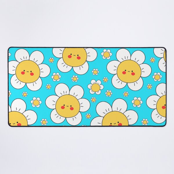 Item preview, cute yellow flowers and blue background pattern designed and sold by Beeroclock.