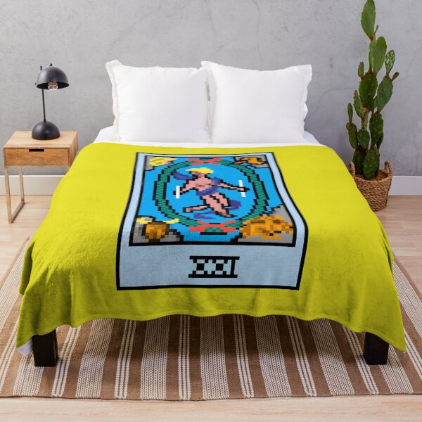 Item preview, Wait, is this pixel art tarot? Yellow - Major Arcana 'The World' (Design for T-shirt, stickers and other accessories) designed and sold by Pixel Waite.