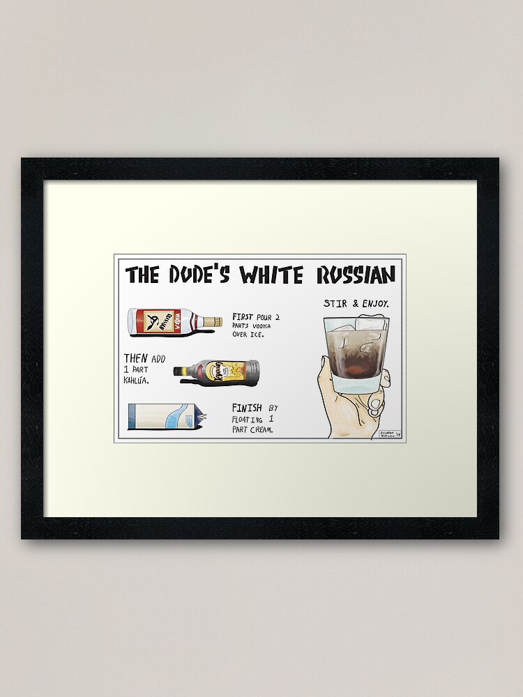 Alternate view of The Dude's White Russian Framed Art Print
