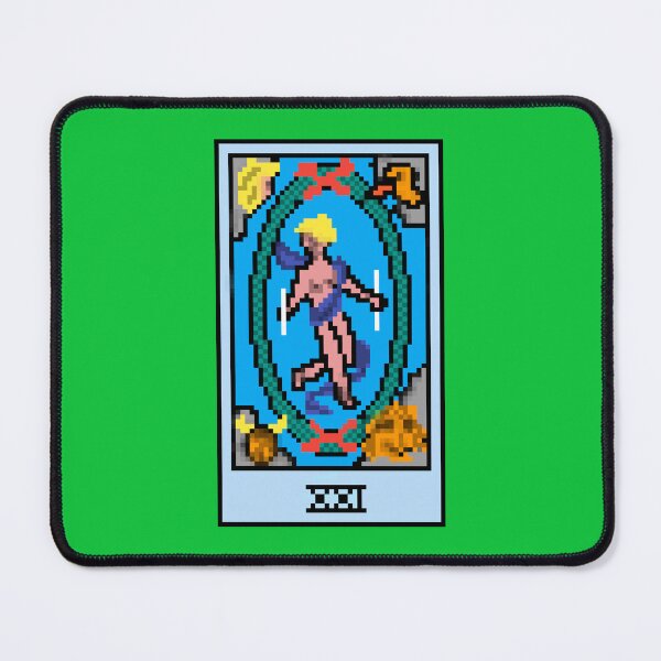 Item preview, Wait, is this pixel art tarot? Green - Major Arcana 'The World' (Design for T-shirt, stickers and other accessories) designed and sold by Pixel Waite.