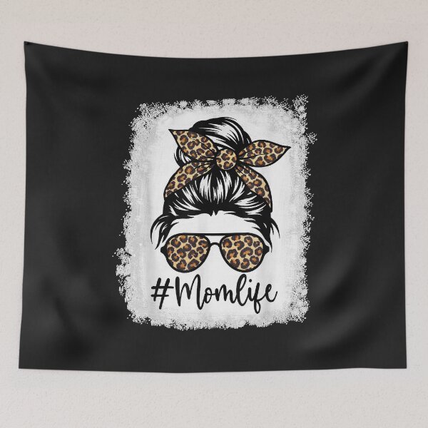 Item preview, Women mom life bleached shirt mom life leopard messy bun designed and sold by AngelaPotter01.