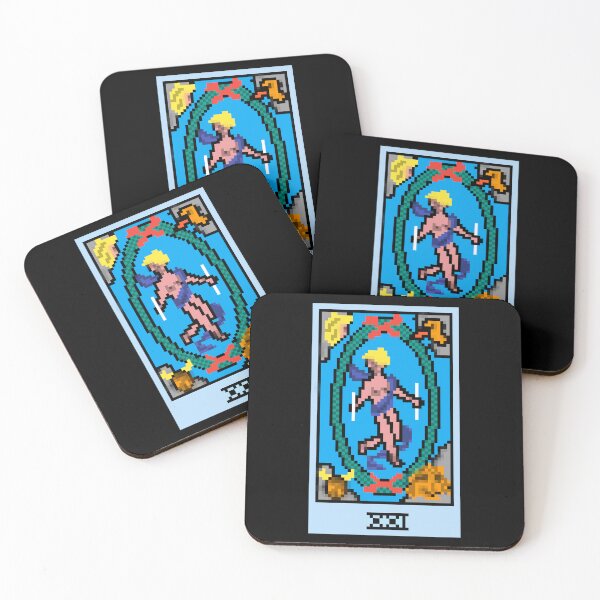 Item preview, Wait, is this pixel art tarot? Black - Major Arcana 'The World' (Design for T-shirt, stickers and other accessories) designed and sold by Pixel Waite.