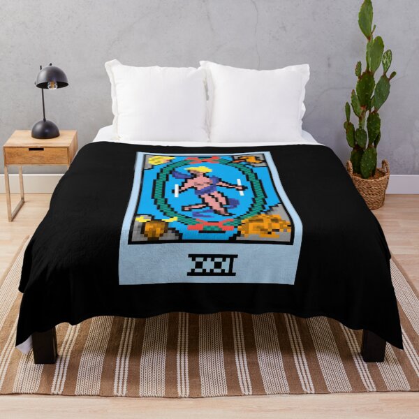 Item preview, Wait, is this pixel art tarot? Black - Major Arcana 'The World' (Design for T-shirt, stickers and other accessories) designed and sold by Pixel Waite.