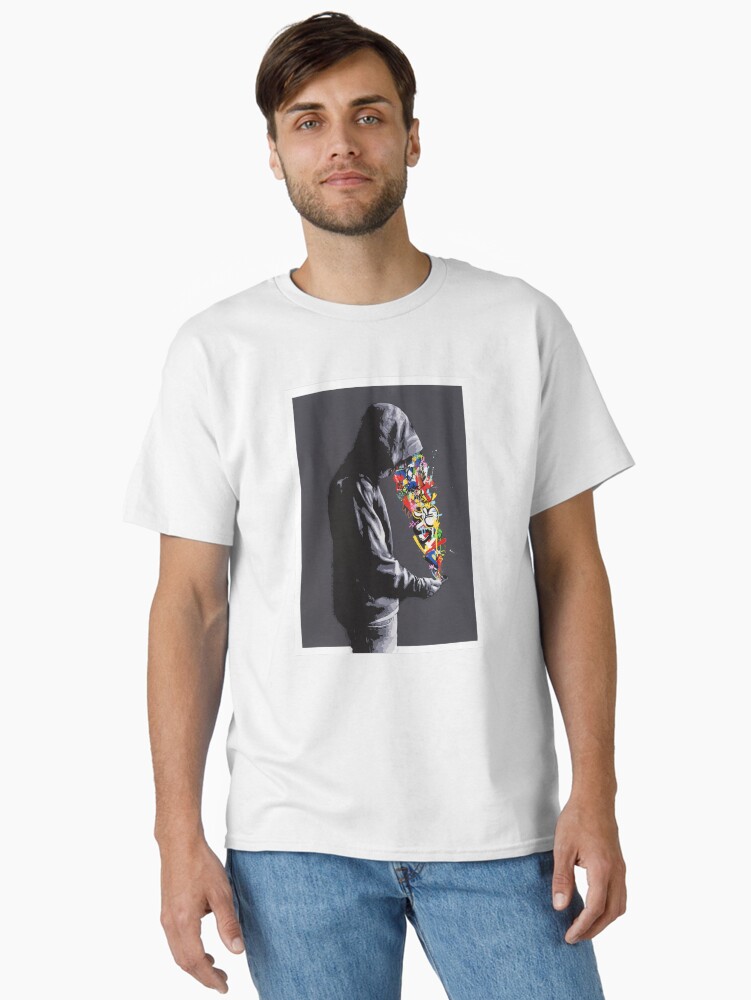 Thumbnail 2 of 7, Classic T-Shirt, Connection - Martin Whatson - Urban Art Graffiti designed and sold by Teecha.