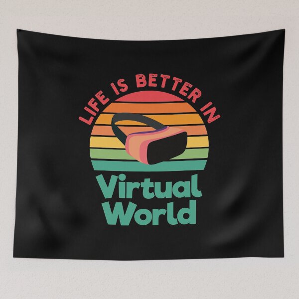 Item preview, Life is Better in the Virtual World - VR Virtual Reality Streamer Retro Gamer designed and sold by Adexyl.