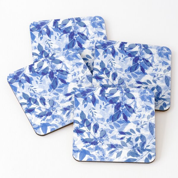 Item preview, Abstract Blue and White Leaves designed and sold by Cato99.