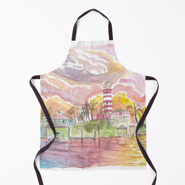 Item preview, Incredible Sunset of Caribbean Lighthouse and Town on Abaco Islands Bahamas designed and sold by artshop77.