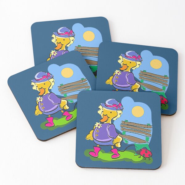 Item preview, Cute Duck Walking Her Pet Ladybug in the Park designed and sold by evisionarts.