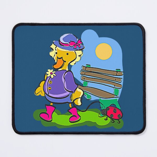 Item preview, Cute Duck Walking Her Pet Ladybug in the Park designed and sold by evisionarts.