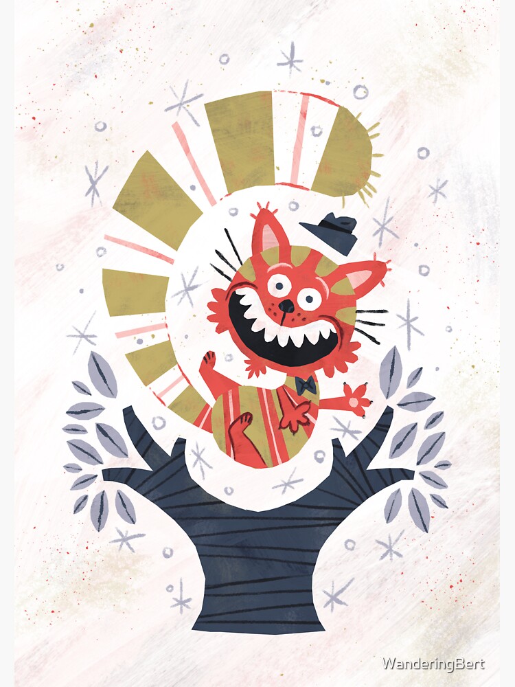 Thumbnail 3 of 3, Sticker, Cheshire Cat - Alice in Wonderland designed and sold by WanderingBert.