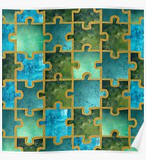 Puzzle greenblue Poster