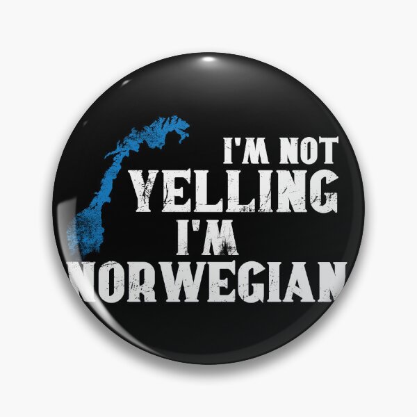 Item preview, Funny Norwegian Gift: I'm Not Yelling, I'm Norwegian - Retro Norway Map - Norway Pride designed and sold by Adexyl.