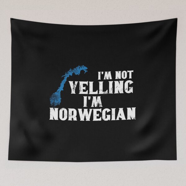 Item preview, Funny Norwegian Gift: I'm Not Yelling, I'm Norwegian - Retro Norway Map - Norway Pride designed and sold by Adexyl.