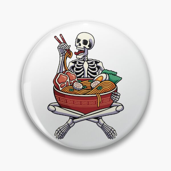 Item preview, Skull eating a delicious bowl of ramen noodles japanese kanji means ramen designed and sold by ELBStore.
