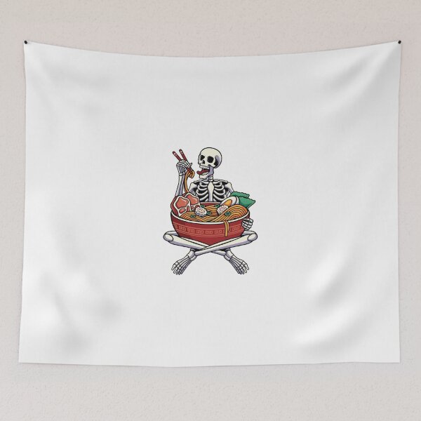 Item preview, Skull eating a delicious bowl of ramen noodles japanese kanji means ramen designed and sold by ELBStore.