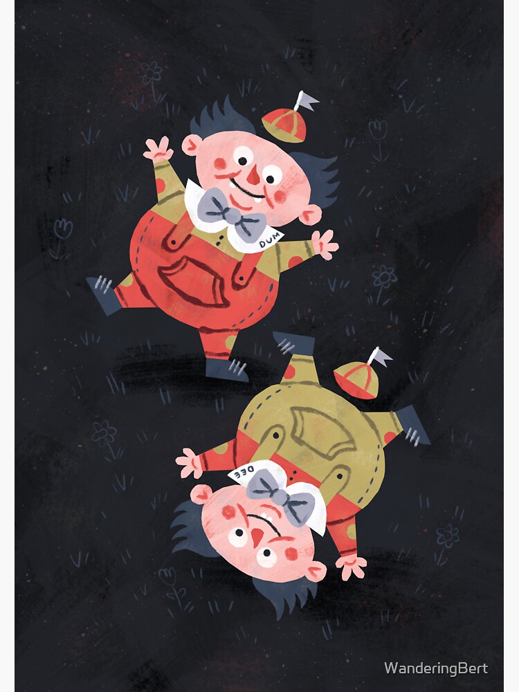 Thumbnail 3 of 3, Sticker, Tweedledum & Tweedledee - Alice in Wonderland designed and sold by WanderingBert.