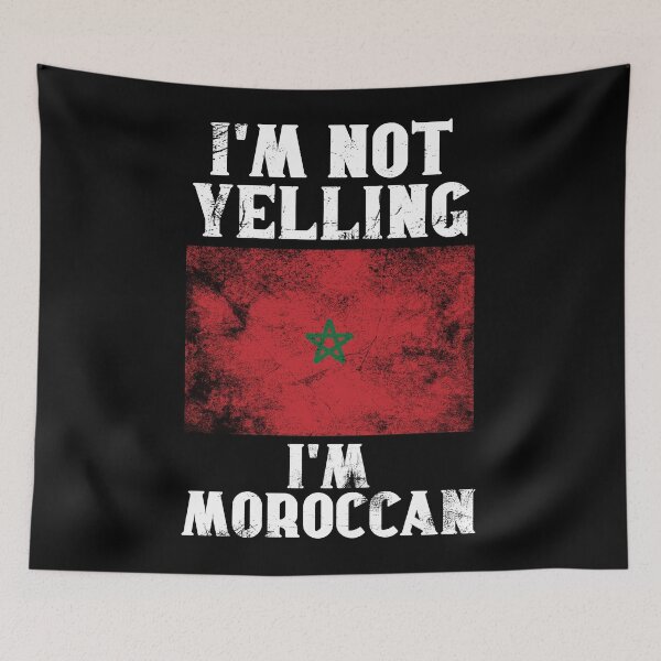 Item preview, Funny Moroccan Gift: I'm Not Yelling, I'm Moroccan - Retro Morocco Flag - Morocco Pride designed and sold by Adexyl.