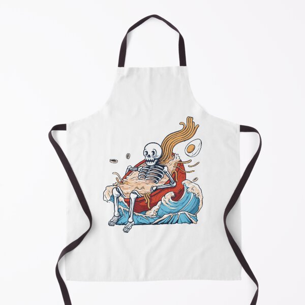 Item preview, The skeleton is soaking in the japanese ramen noodle bowl traditional food vintage designed and sold by ELBStore.