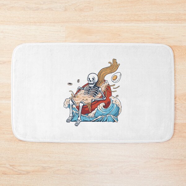 Item preview, The skeleton is soaking in the japanese ramen noodle bowl traditional food vintage designed and sold by ELBStore.