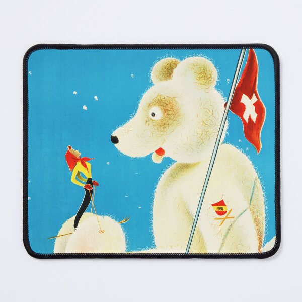 Item preview, BERNER OBERLAND Switzerland for Snow and Ski 1944 by Franco Barberis Old Travel Poster designed and sold by retroposters.