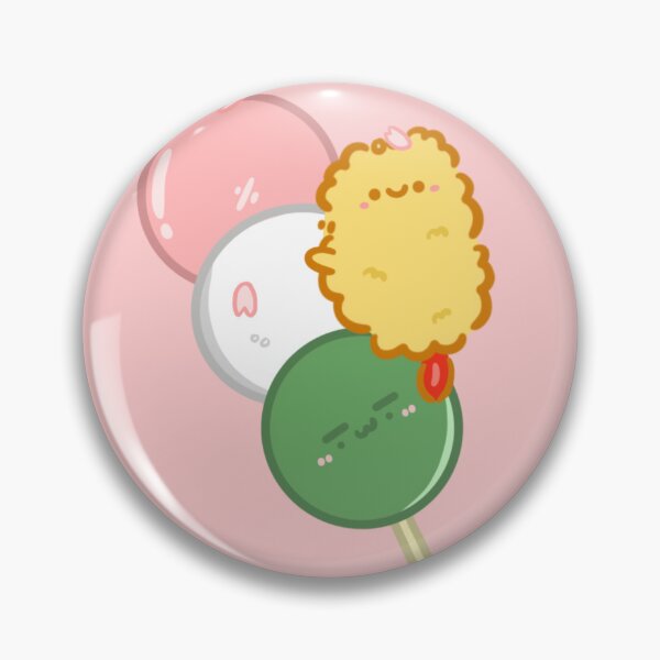 Item preview, Kawaii Sakura mochi Dango bibi ebi fry sticker designed and sold by Marie-c-doodles.