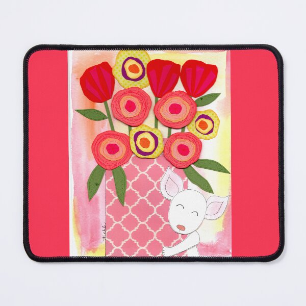 Item preview, Pink floral vase with Eva designed and sold by Mahli's  Artful Whimsy.