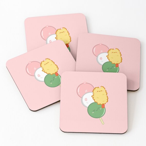 Item preview, Kawaii Sakura mochi Dango bibi ebi fry sticker designed and sold by Marie-c-doodles.