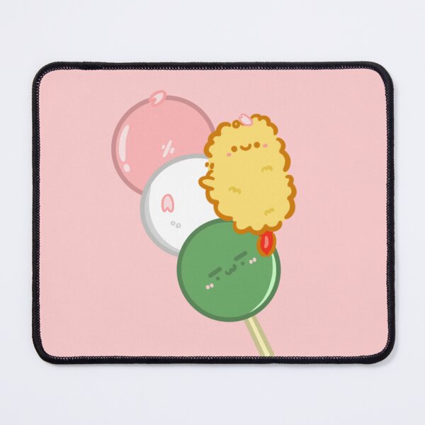 Item preview, Kawaii Sakura mochi Dango bibi ebi fry sticker designed and sold by Marie-c-doodles.