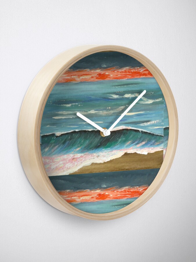 Alternate view of Fiery sunset Clock