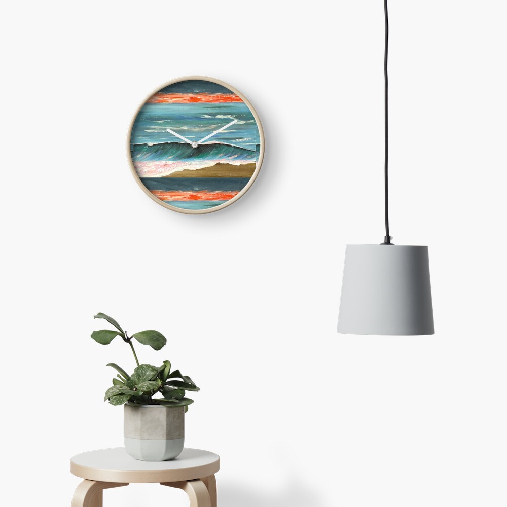 Fiery sunset Clock