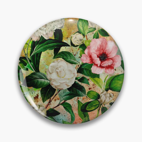 Artikelvorschau, Verträumter Nachtgarten, Vintage Blumen und Rosen, botanisches Blumenmuster, gelb orange Vintage botanisch entworfen und verkauft von ZeinabTaha.