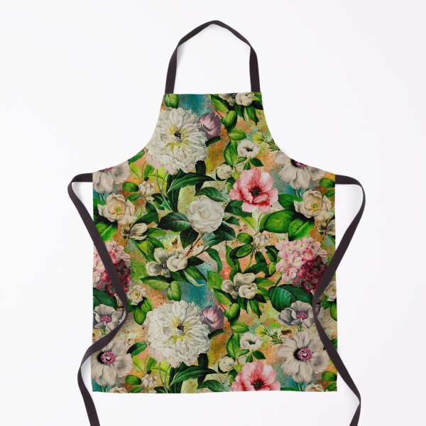 Artikelvorschau, Verträumter Nachtgarten, Vintage Blumen und Rosen, botanisches Blumenmuster, gelb orange Vintage botanisch entworfen und verkauft von ZeinabTaha.