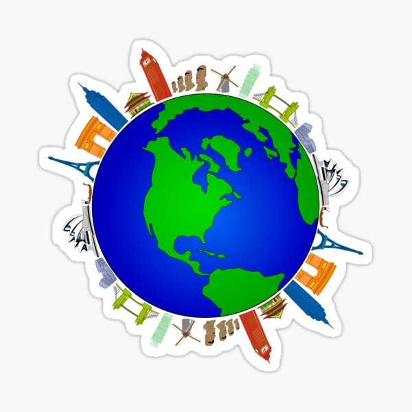 around the earth Sticker