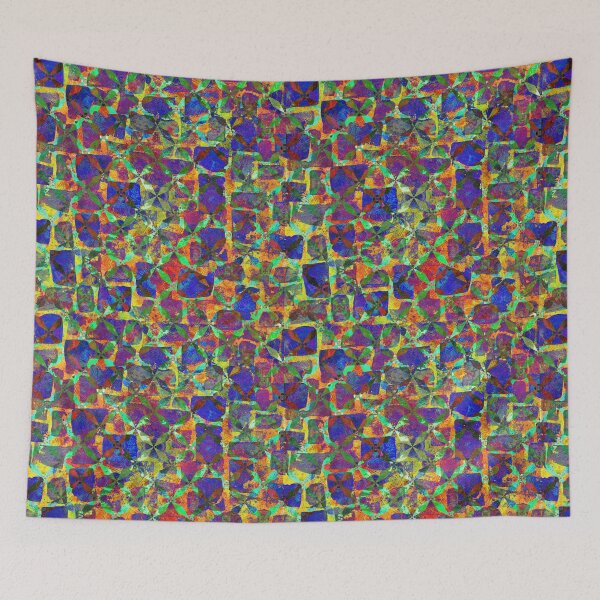 Item preview, Whimsical acrylic colorful mixed media seamless pattern designed and sold by AleFairyland.